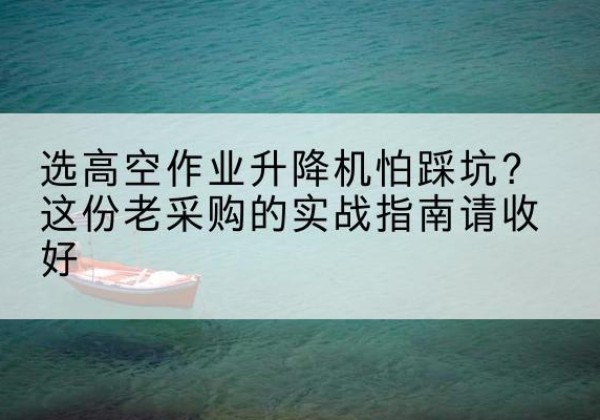 兰州高空作业升降机厂家推荐-选高空作业升降机怕踩坑？这份老采购的实战指南请收好